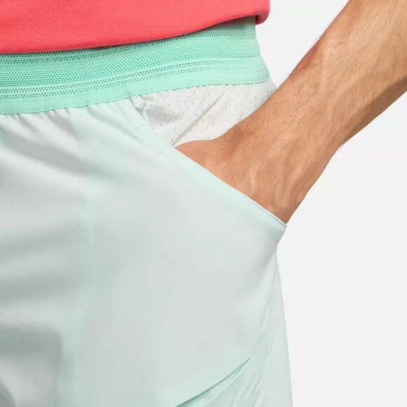 Nike Court Dri-Fit ADV Rafa Nadal 7” Tennis Shorts Green DV2881-346 Mens NEW - Picture 15 of 16